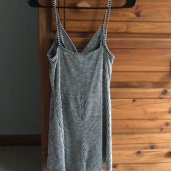 Pants - Black and White striped romper size small